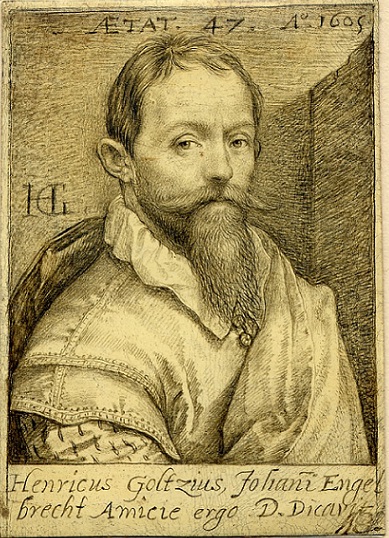 Self-Portrait at the Age of 47,  1605, by Hendrik Goltzius (1558 – 1 January 1617)  Metalpoint on tablet,   British Museum, London, 1854 1113.230