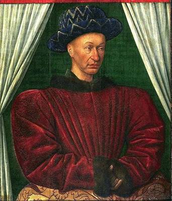 Charles VII, King of France, ca. 1450 (Jean Fouquet) (1415-1481)  Musée du Louvre, Paris      INV. 9106 