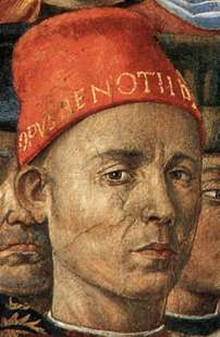 Self-Portrait, ca. 1459-1461 (detail from Procession of the Magi) (Benozzo Gozzoli) (c1421-1497) Palazzo Medici-Riccardi, Florence 
