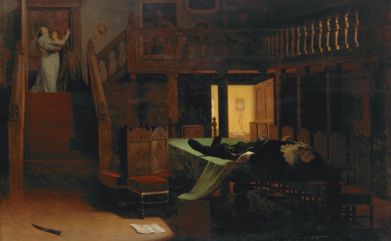 Assassination of George Villiers, Duke of Buckingham, August 23, 1628, by David Wilkie Wynfield (1837-1887) National Gallery of Victoria, Melbourne, p.307.12-1