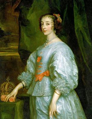 Henrietta Maria of France, ca. 1632  (Anthony van Dyck)    (1599-1641)  The Royal Collection, Windsor    