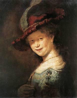 Saskia, ca. 1633  (Rembrandt)   (1606-1669)     Staatliche Kunstsammulungen, Dresden:   Gemäldegalerie Alte Meister         