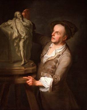 Louis François Roubiliac, ca. 1762  (Adrien Carpentiers) (fl. 1739-1776)    National Portrait Gallery, London    NPG 303 