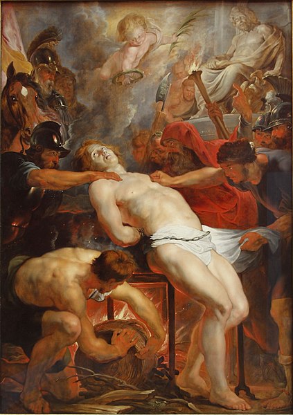 Martyrdom of St. Lawrence, August 10, 258 CE, painted in 1618 by Peter Paul Rubens (1577-1640) Alte Pinakothek Munchen, 338 