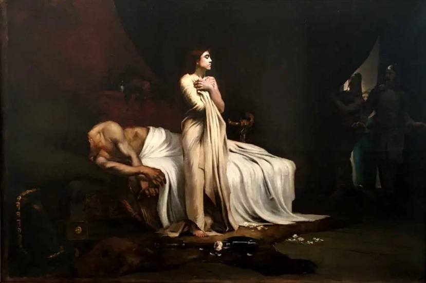 Death of Attila, 453 C.E., painted by Joseph Villeclère,  Musee des Beaux-Arts, Nice